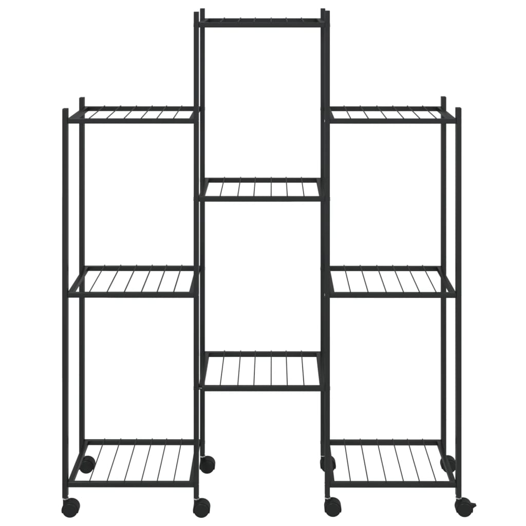 Vidaxl bloemenstandaard met wielen 83x25x103,5 cm ijzer