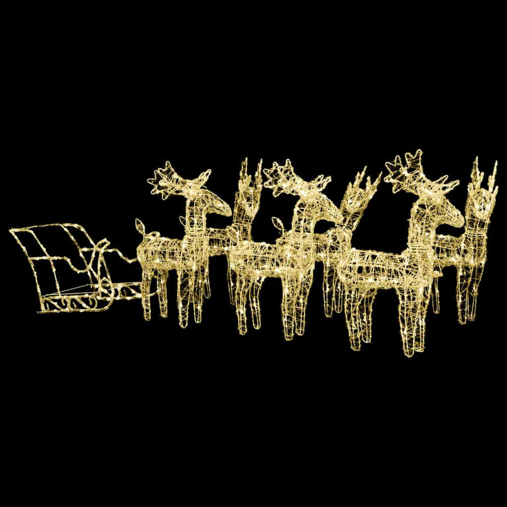 Vidaxl kerstversiering rendieren en slee 320 led's acryl