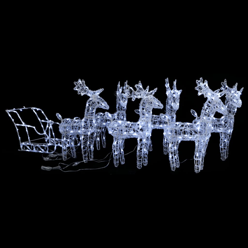VidaXL Kerstversiering rendieren en slaap 320 LED's acryl