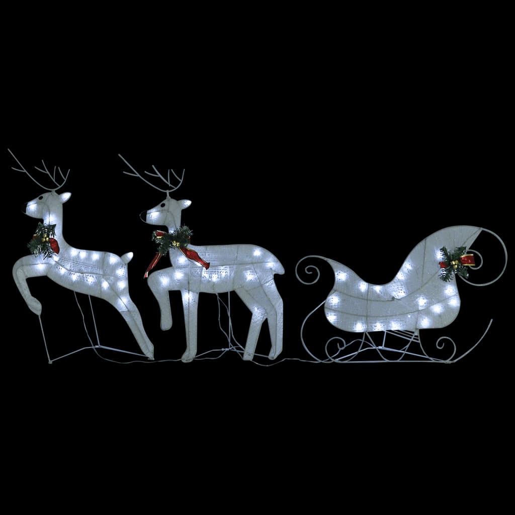 VidaXL Buitenkerstversiering rendieren en slaap 100 LED's wit