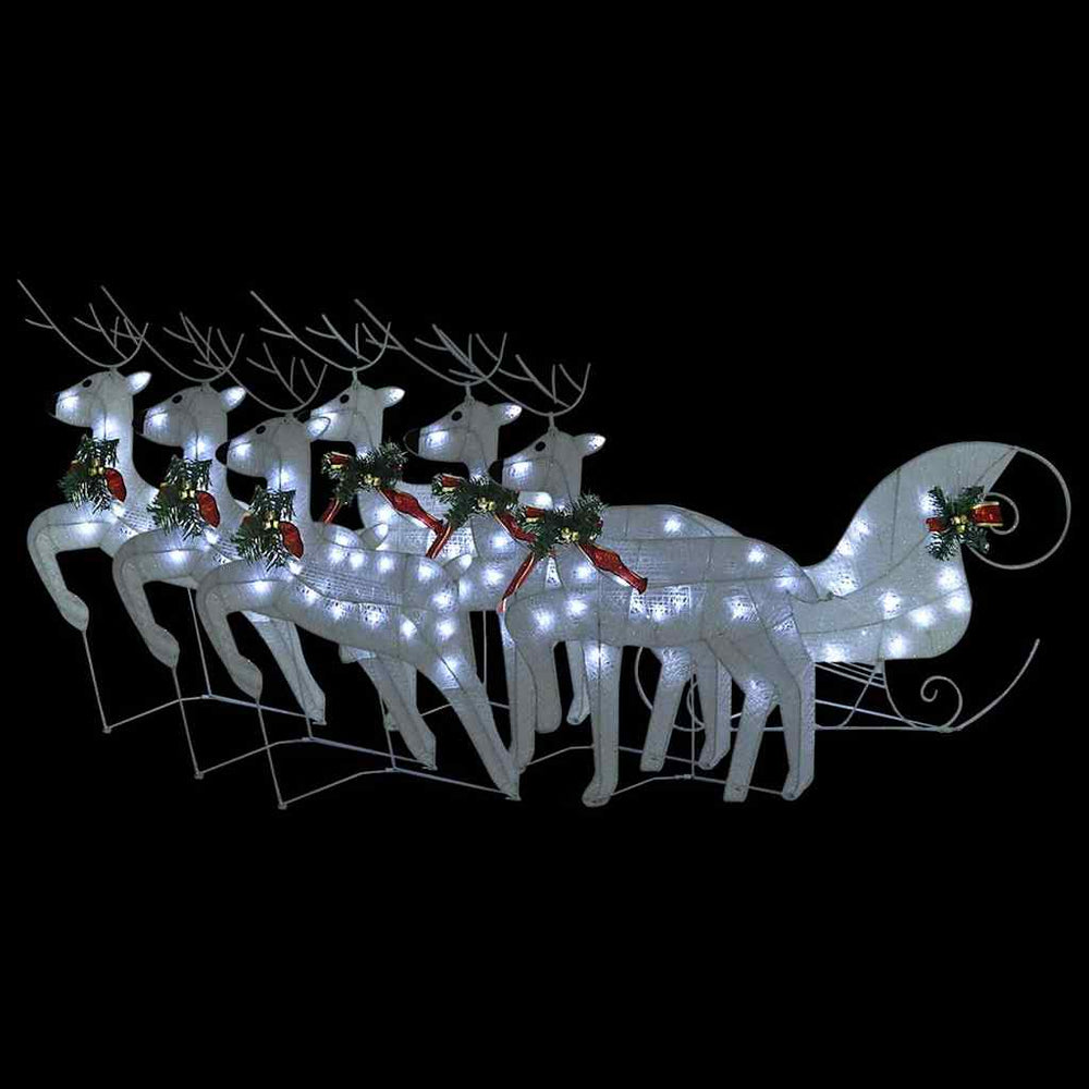 Vidaxl buitenkerstversiering rendieren en slee 140 led's wit