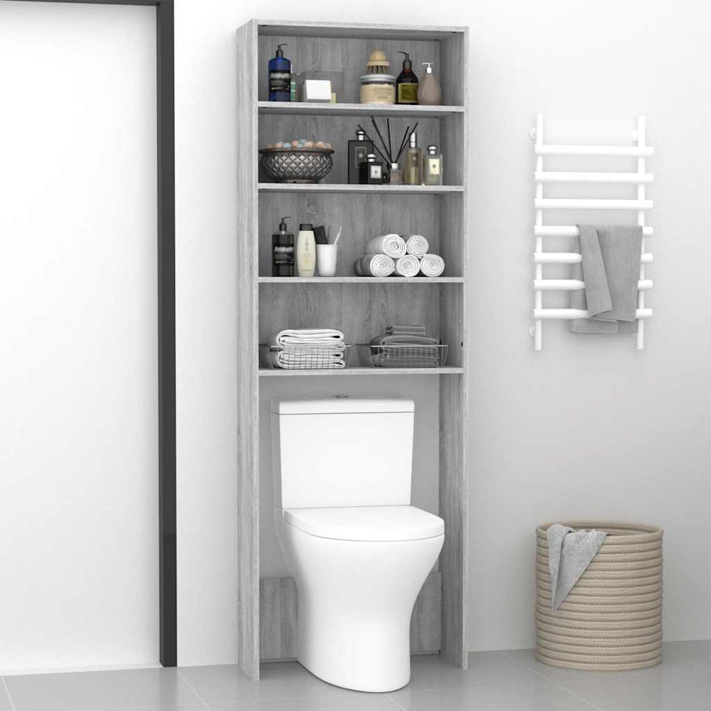 Vidaxl wasmachinekast 64x24x190 cm grijs sonoma eikenkleurig