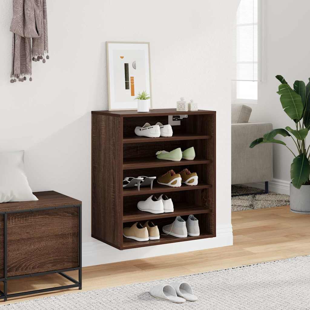 Vidaxl schoenenkast 60x35x70 cm bewerkt hout bruin eikenkleur