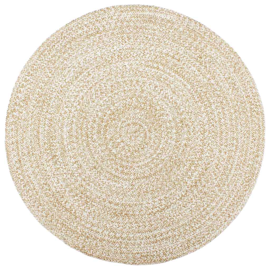 Vidaxl vloerkleed handgemaakt 240 cm jute wit en bruin