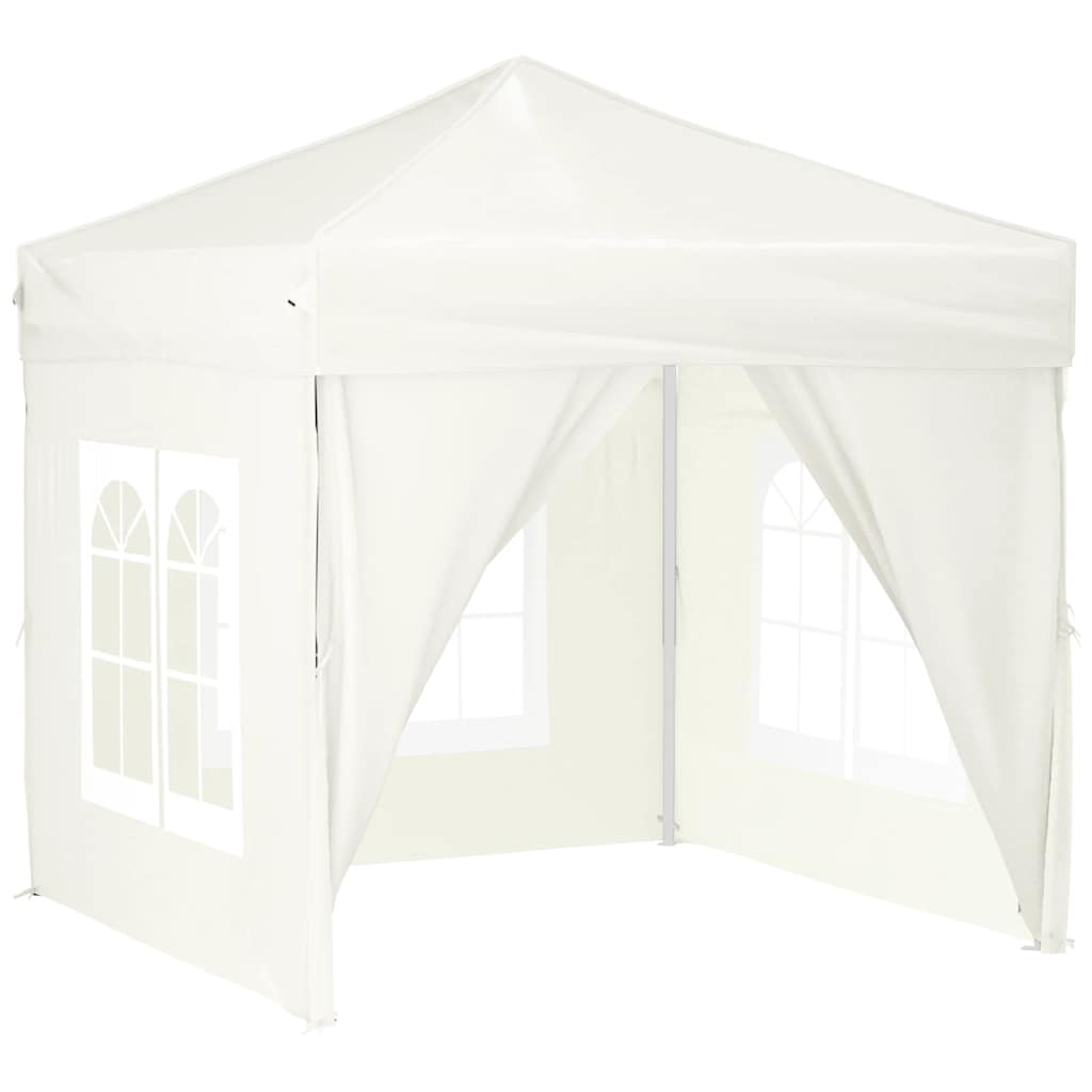 Vidaxl partytent inklapbaar met zijwanden 2x2m crèmekleurig