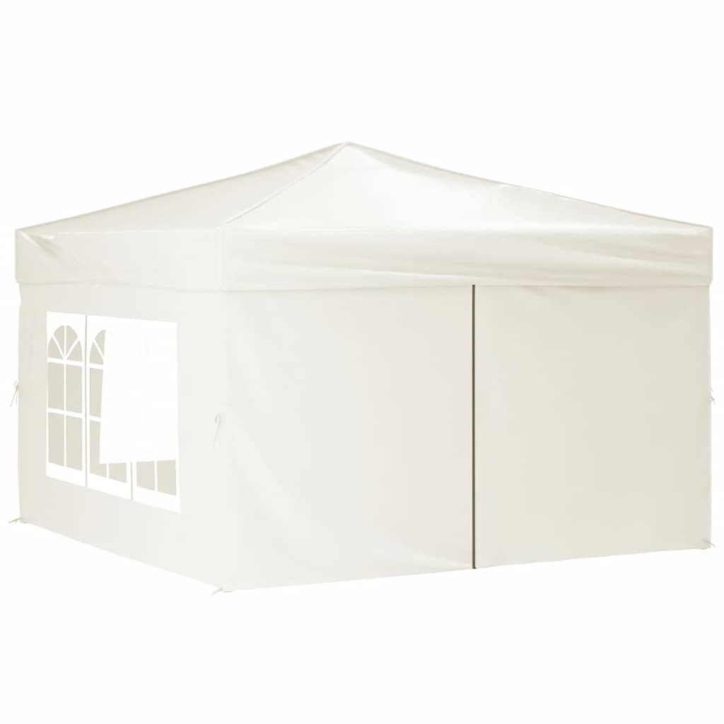 Vidaxl partytent inklapbaar met zijwanden 3x3m crèmekleurig