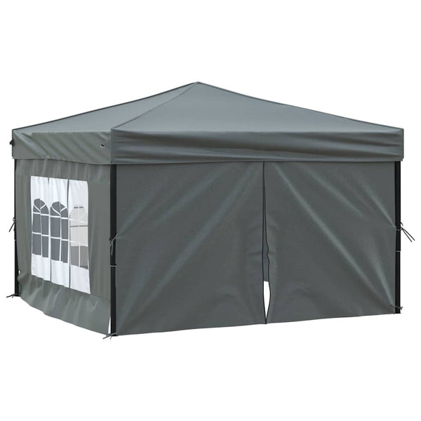 Vidaxl partytent inklapbaar met zijwanden 3x3 m antracietkleurig