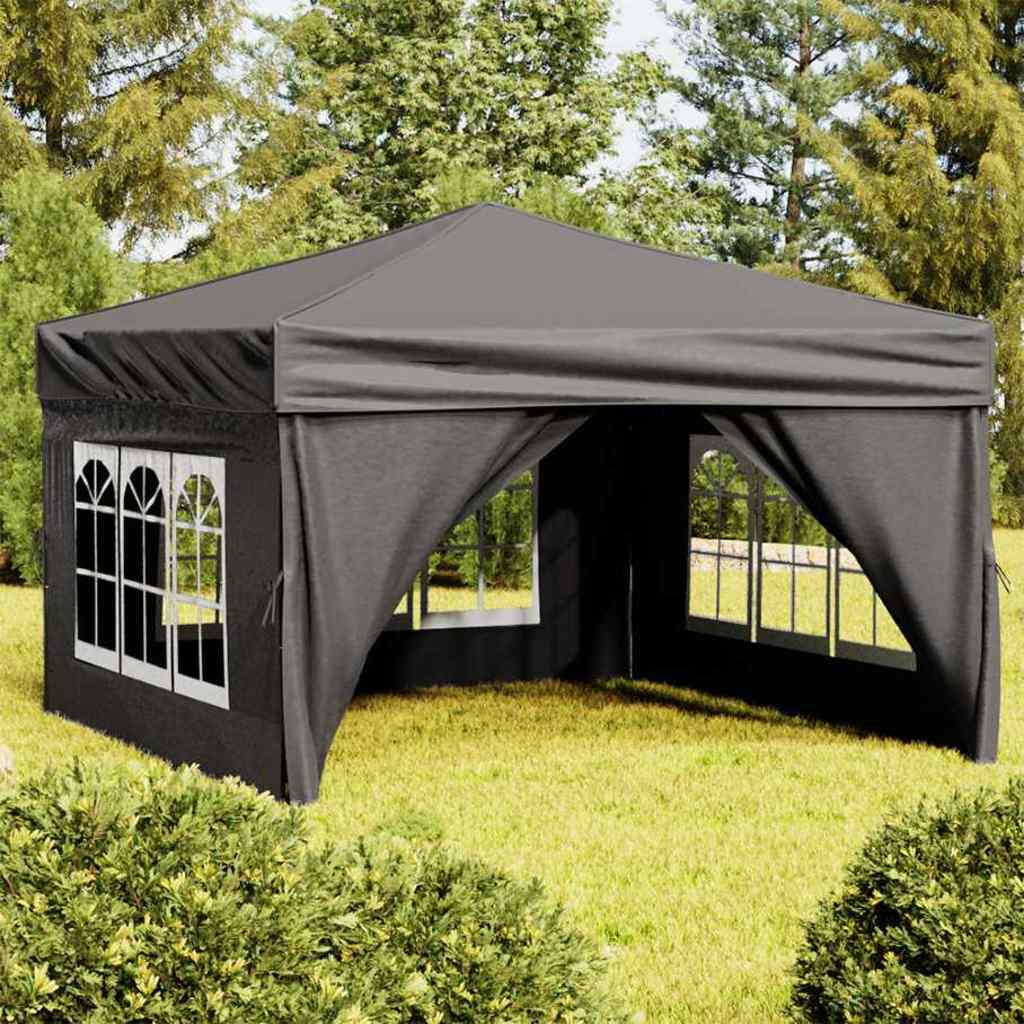 Vidaxl partytent inklapbaar met zijwanden 3x3m antracietkleurig