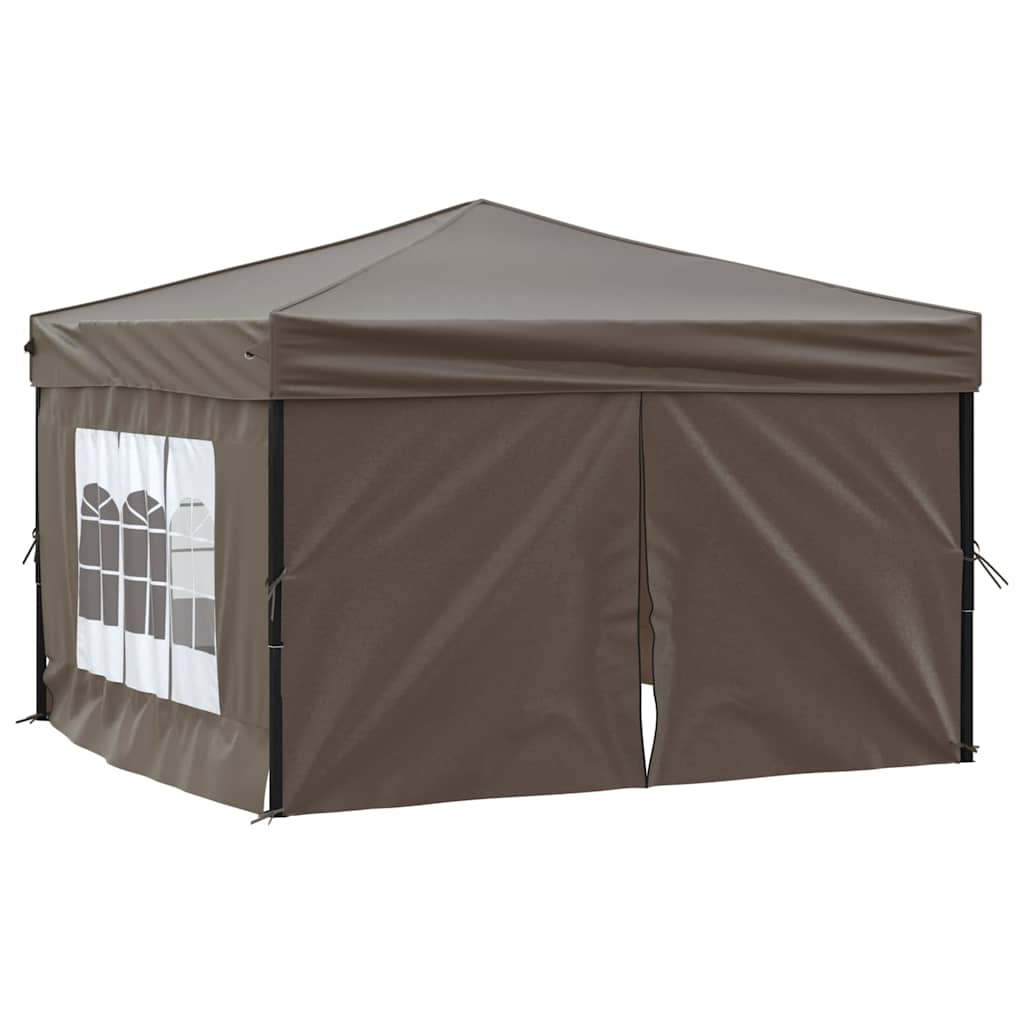 Vidaxl partytent inklapbaar met zijwanden 3x3m taupe