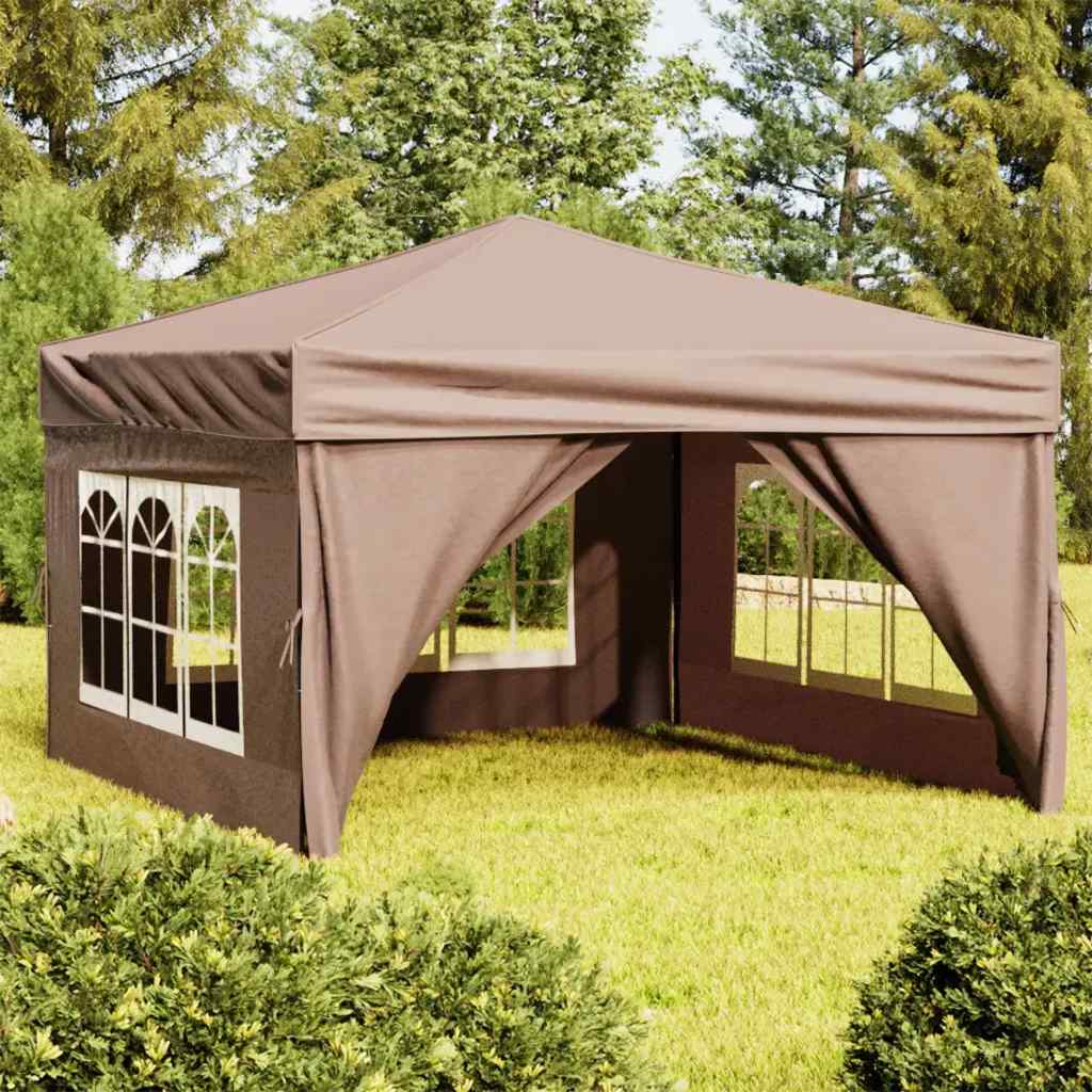Vidaxl partytent inklapbaar met zijwanden 3x3m taupe