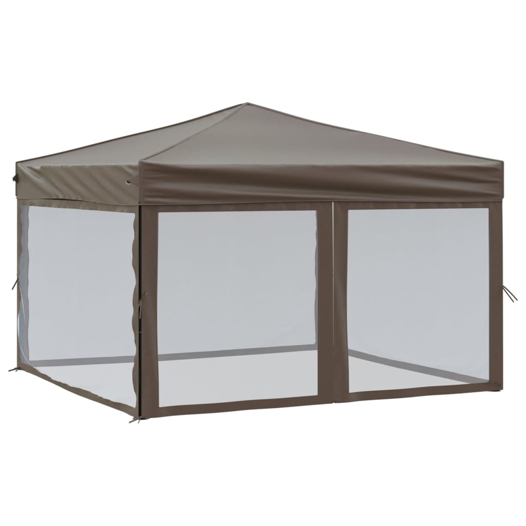 Vidaxl partytent inklapbaar met zijwanden 3x3m taupe