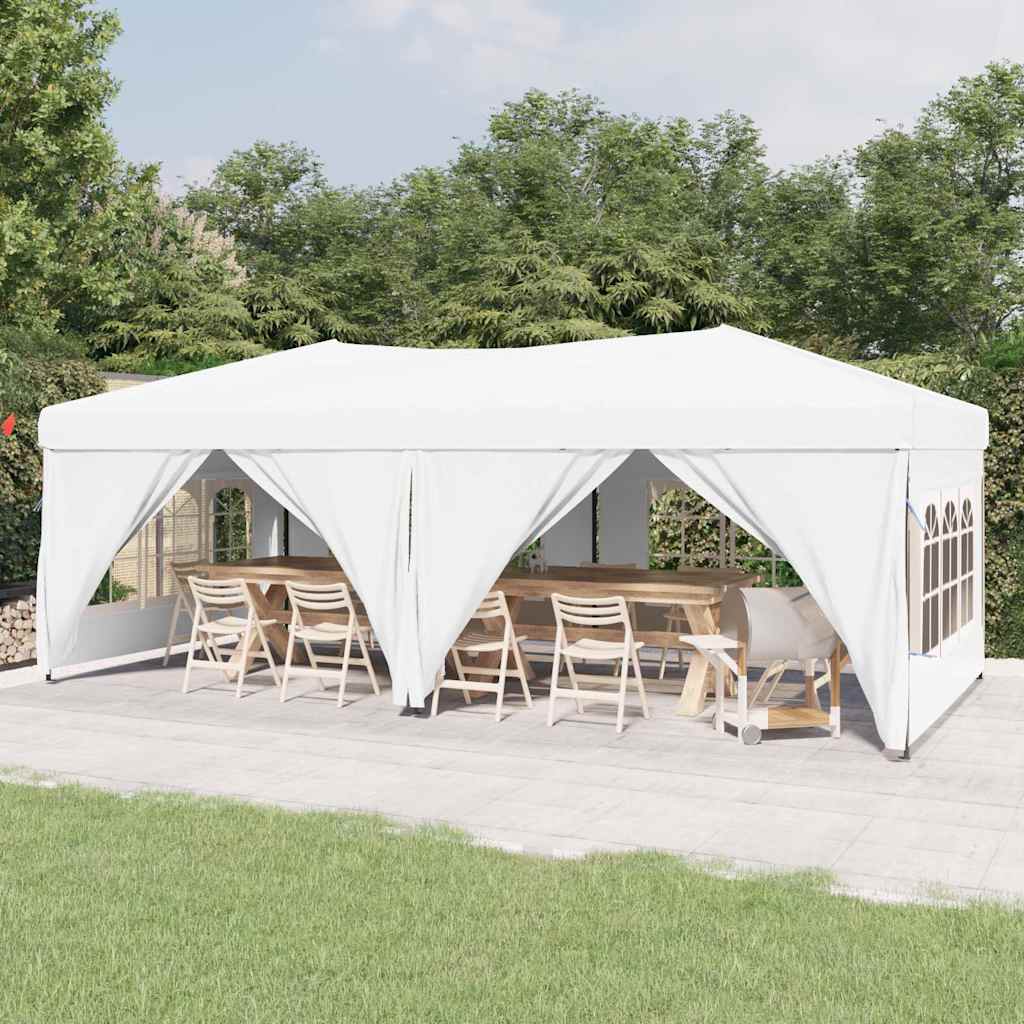 Vidaxl partytent inklapbaar met zijwanden 3x6m wit