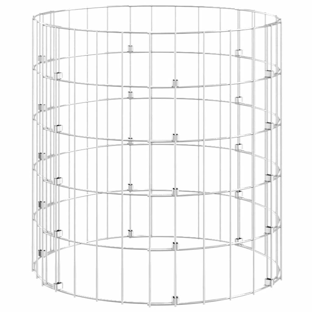 Vidaxl schanskorfpaal rond ø50x50 cm gegalvaniseerd staal
