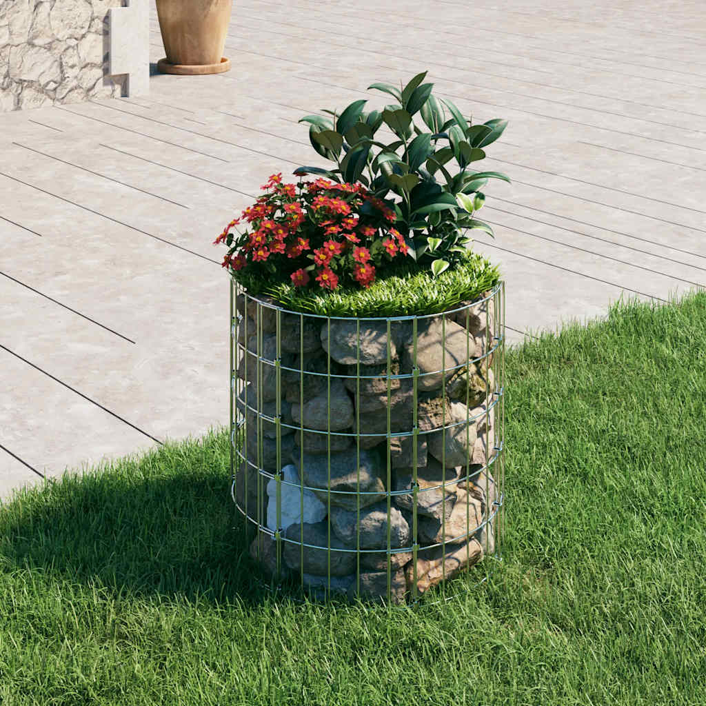 Vidaxl schanskorfpaal rond ø50x50 cm gegalvaniseerd staal