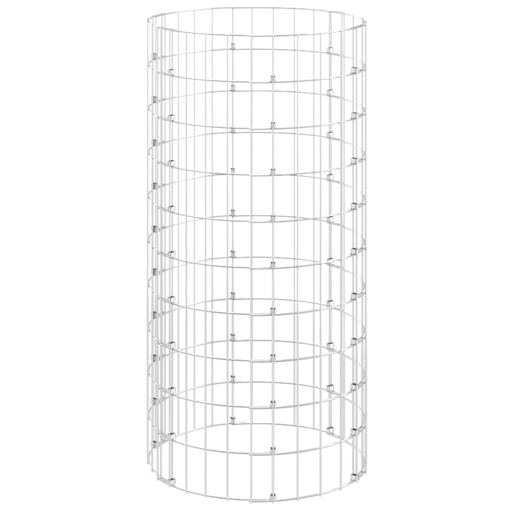 Vidaxl schanskorfpaal rond ø50x100 cm gegalvaniseerd staal