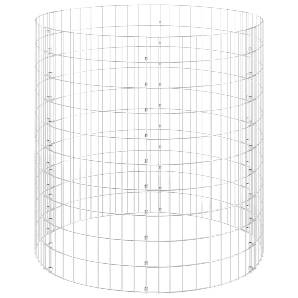 Vidaxl gabion paal rond ø100x100 cm gegalvaniseerd staal