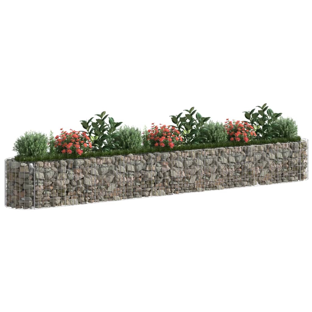 Vidaxl schanskorf plantenbak 400x50x50 cm gegalvaniseerd ijzer