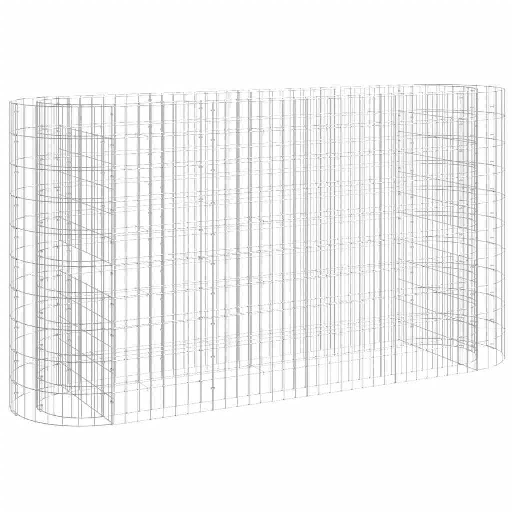 Vidaxl schanskorf plantenbak 190x50x100 cm gegalvaniseerd ijzer
