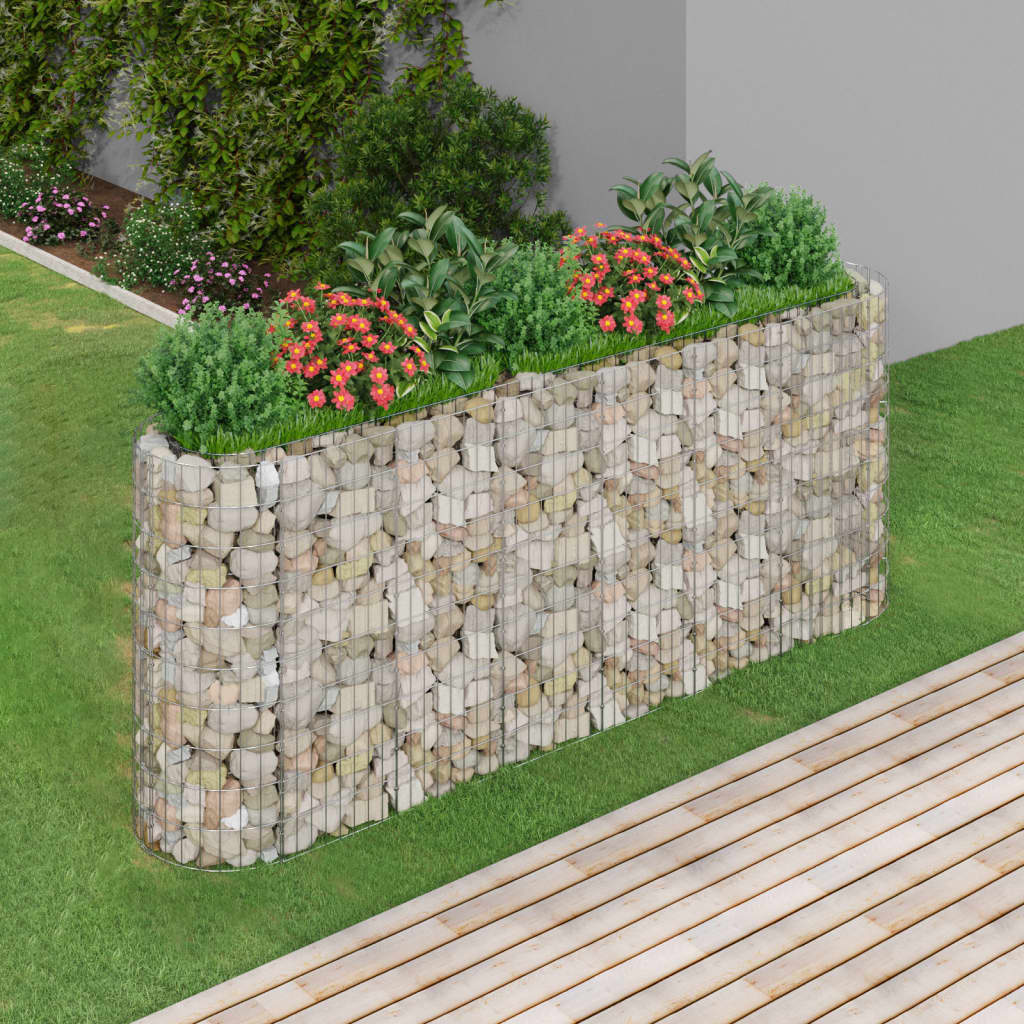 VidaXL Gabion plantenbak vergroot 260x50x100 cm gegalvaniseerd ijzer