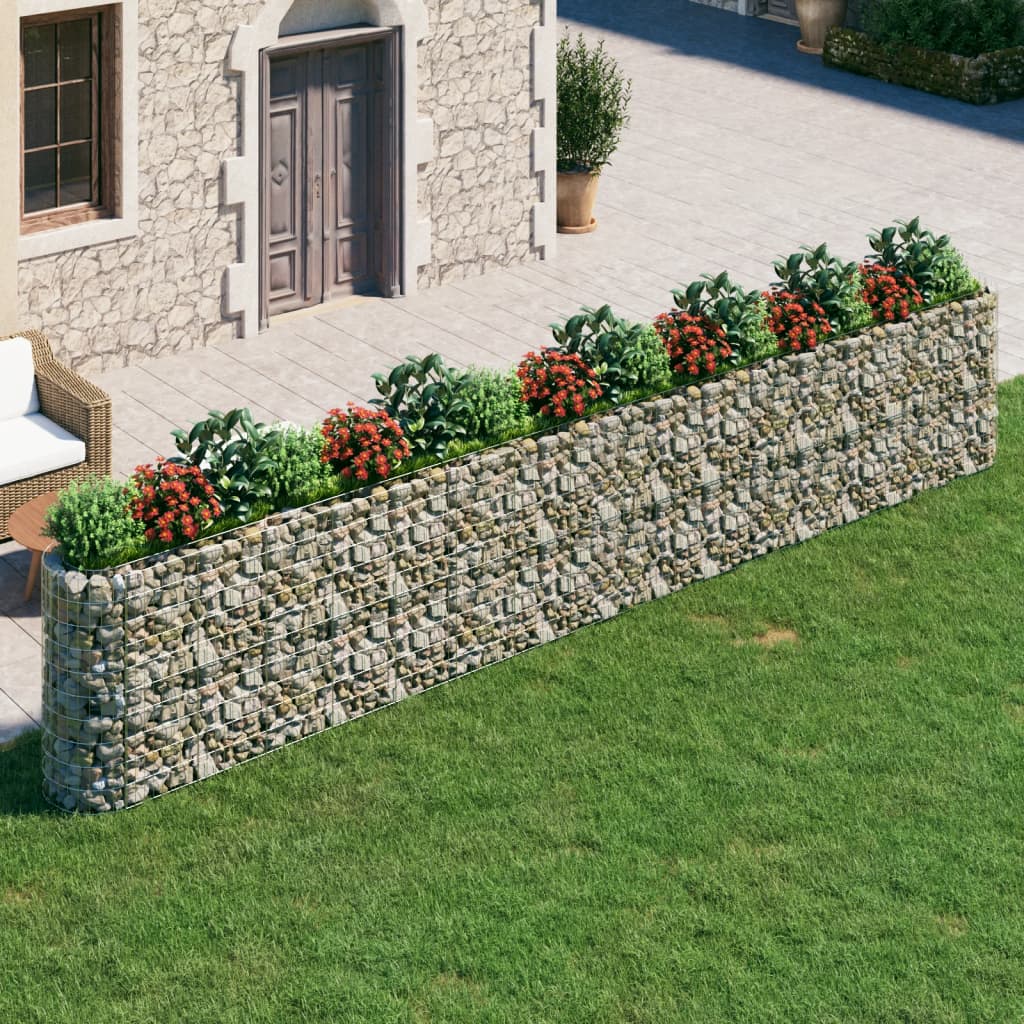 VidaXL Gabion plantenbak vergroot 610x50x100 cm gegalvaniseerd ijzer
