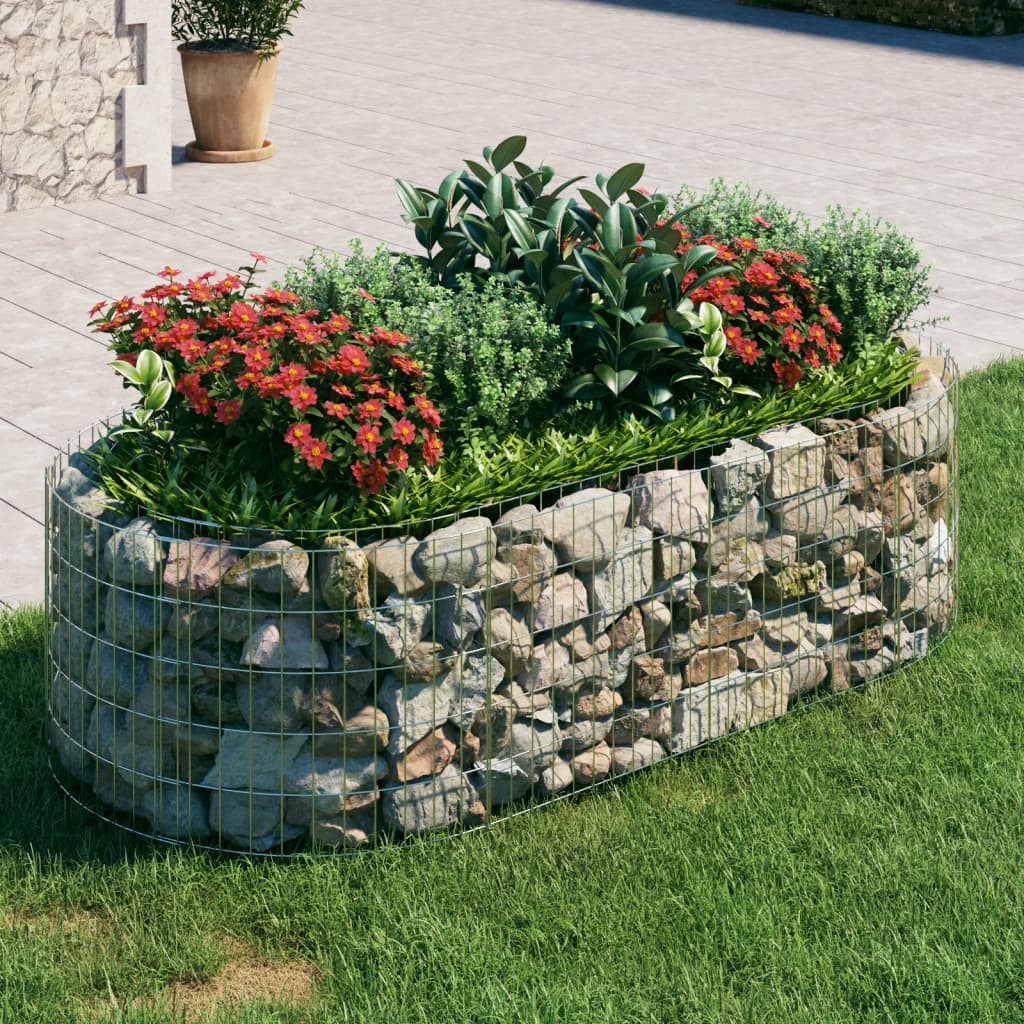 Vidaxl schanskorf plantenbak 200x100x50 cm gegalvaniseerd ijzer