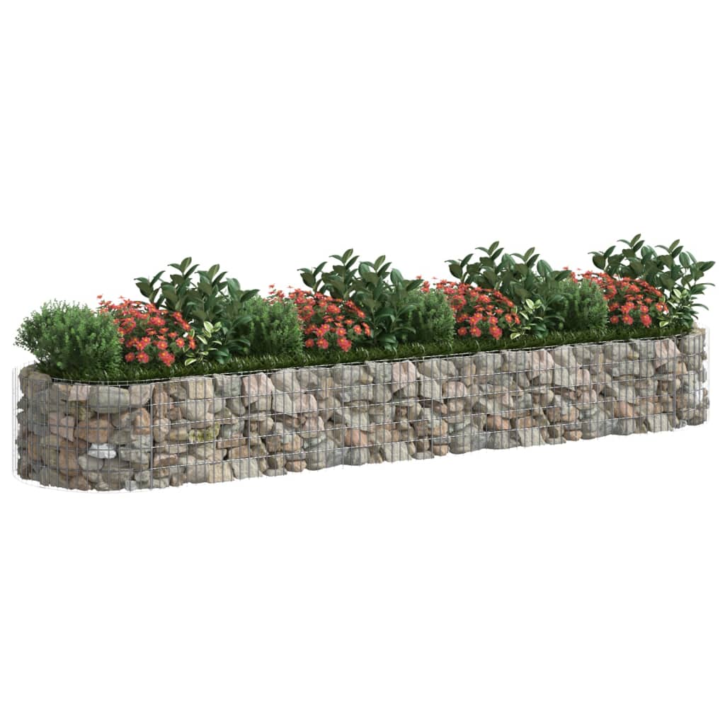 Vidaxl schanskorf plantenbak 400x100x50 cm gegalvaniseerd ijzer