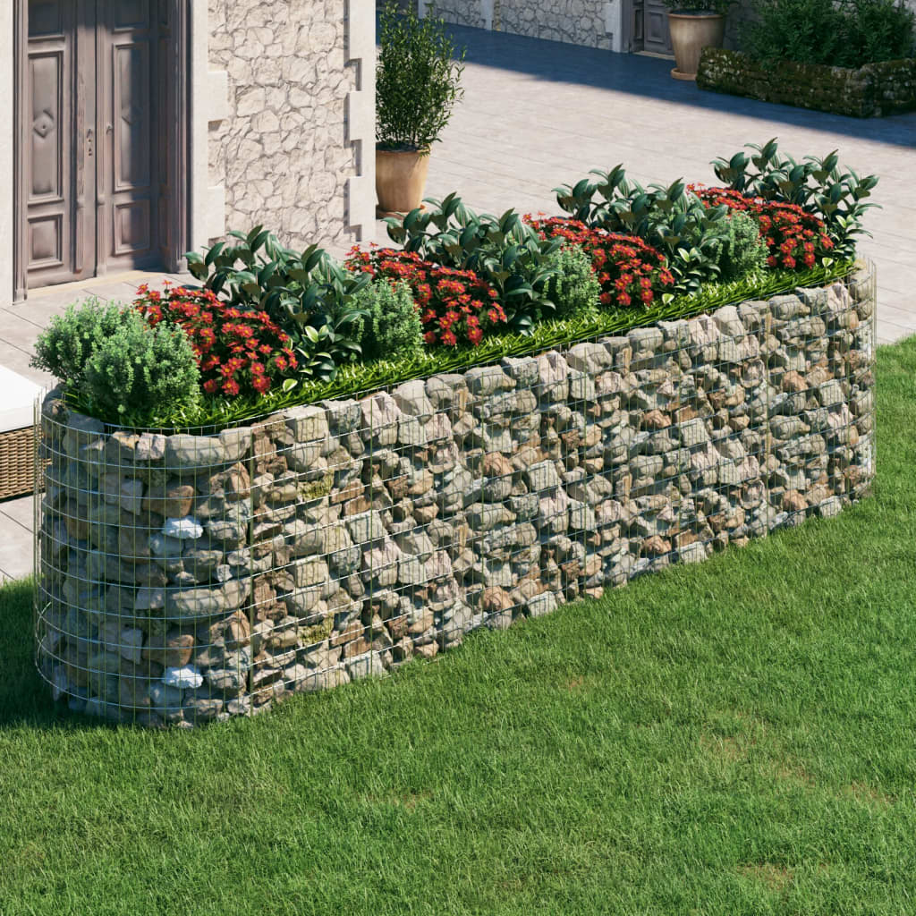 VidaXL Gabion plantenbak vergroot 400x100x100 cm gegalvaniseerd ijzer