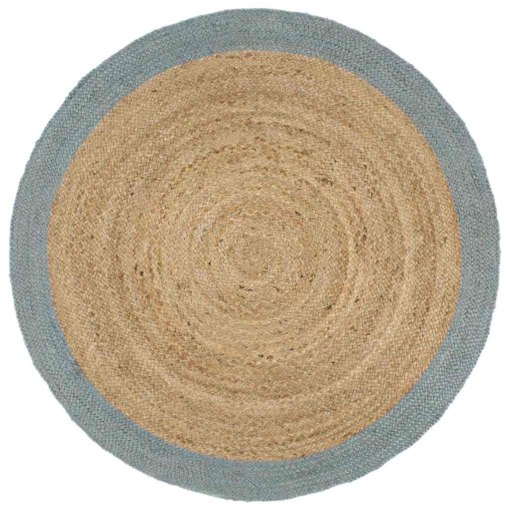 Vidaxl vloerkleed handgemaakt met olijfgroene rand 180 cm jute
