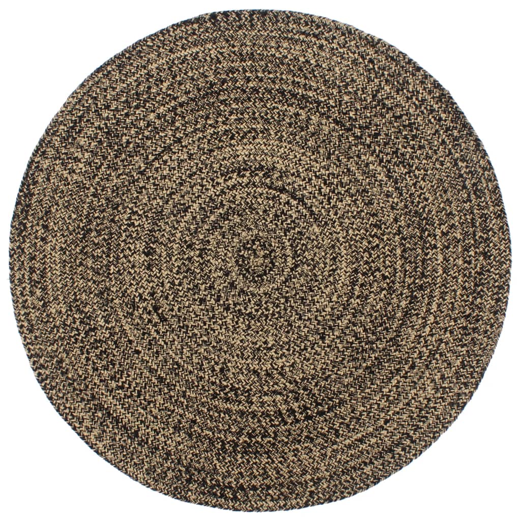Vidaxl vloerkleed handgemaakt 180 cm jute zwart en bruin