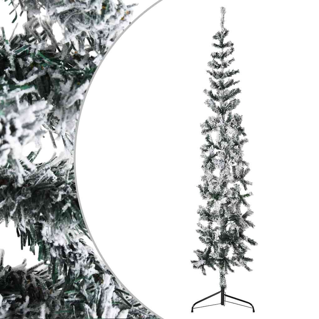VidaXL Kunstkerstboom half met sneeuw klein 180 cm