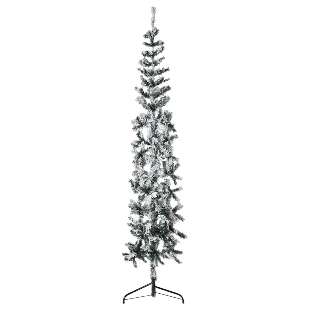 VidaXL Kunstkerstboom half met sneeuw klein 210 cm