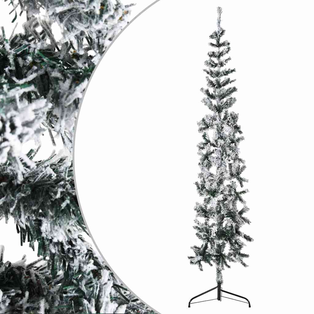 VidaXL Kunstkerstboom half met sneeuw klein 240 cm