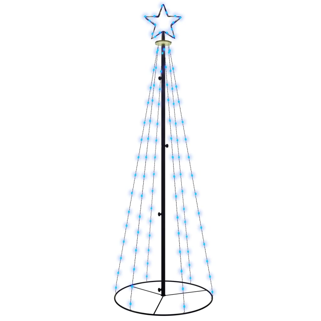 Vidaxl kegelkerstboom 108 led's 70x180 cm blauw