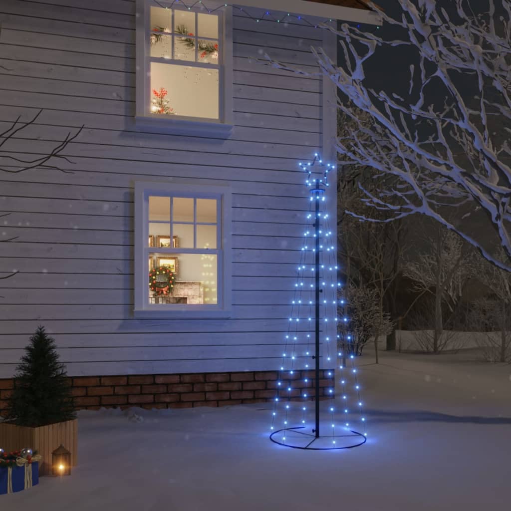 Vidaxl kegelkerstboom 108 led's 70x180 cm blauw