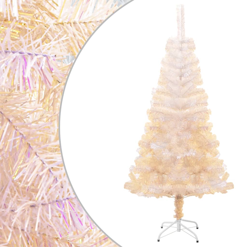 Vidaxl kunstkerstboom met iriserende 150 cm pvc wit