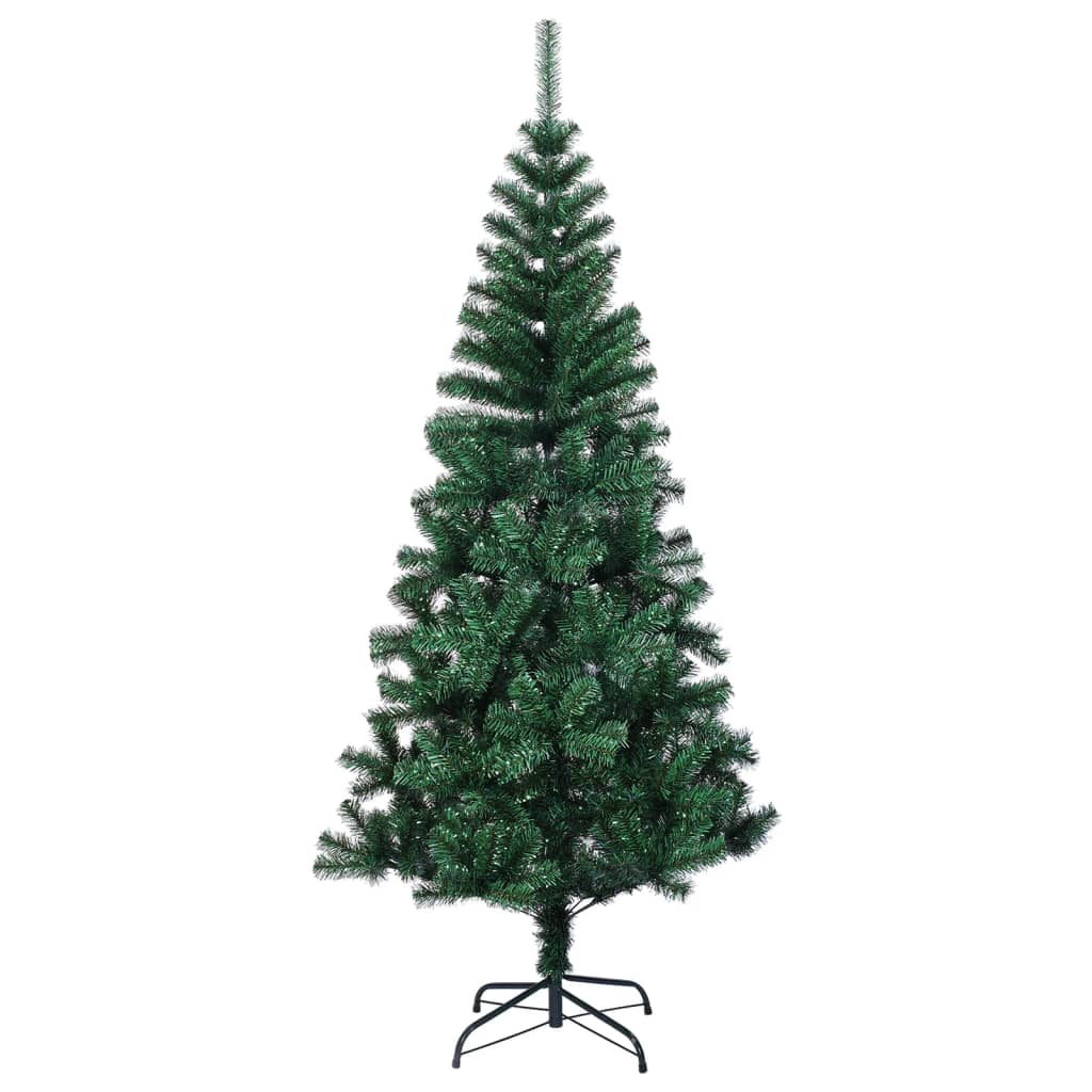 Vidaxl kunstkerstboom met iriserende veranda 210 cm pvc groen