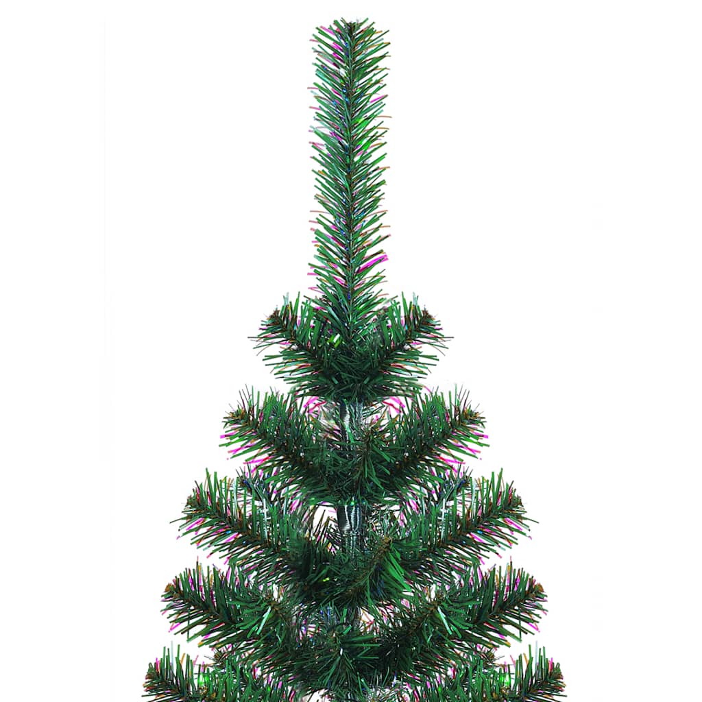 Vidaxl kunstkerstboom met iriserende veranda 210 cm pvc groen