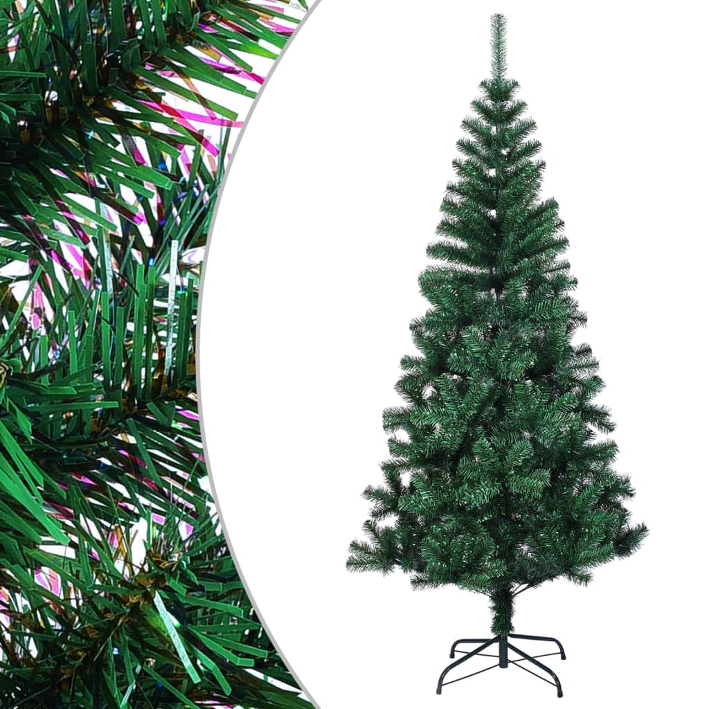 Vidaxl kunstkerstboom met iriserende veranda 240 cm pvc groen