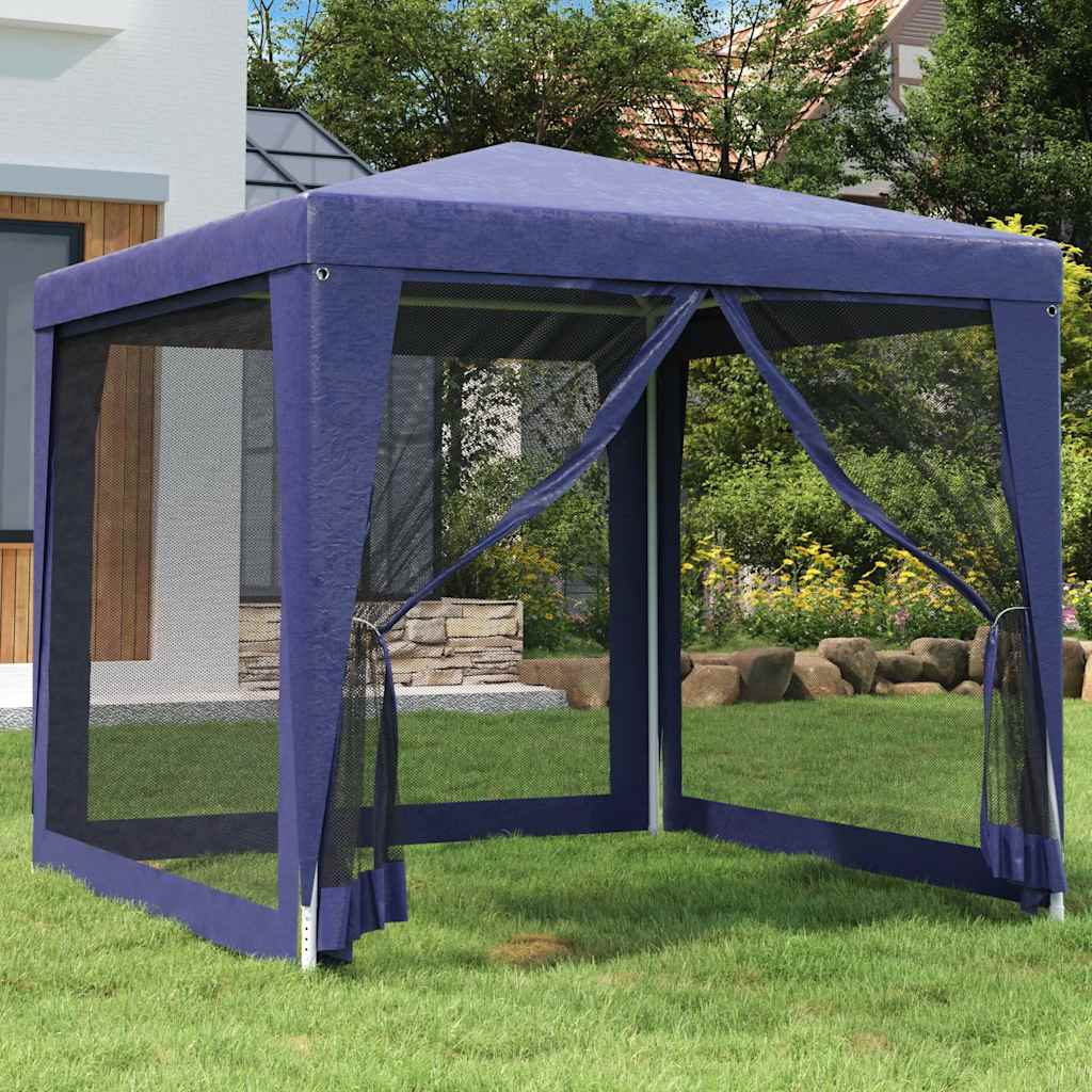Vidaxl partytent met 4 gaas zijwanden 2,5x2,5m hdpe blauw