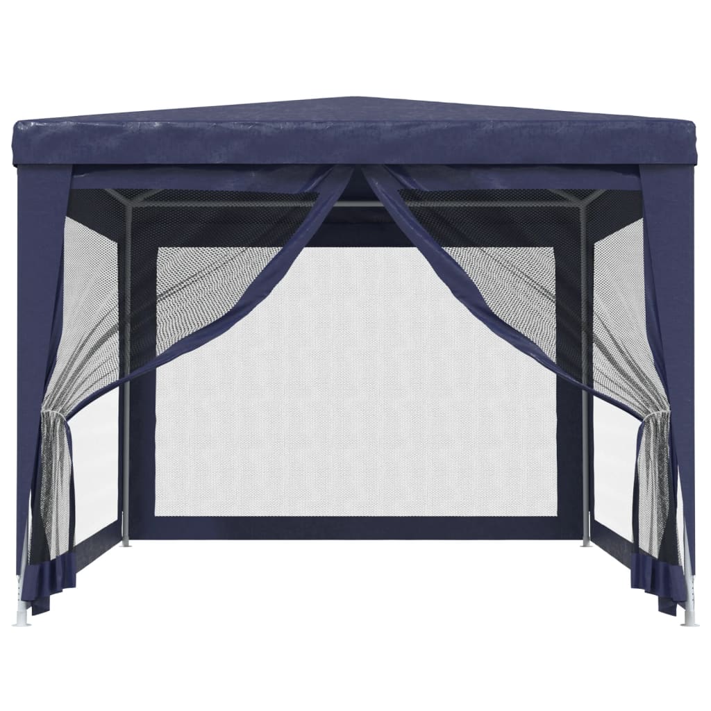 Vidaxl partytent met 4 mesh zijwanden 3x4m hdpe blauw