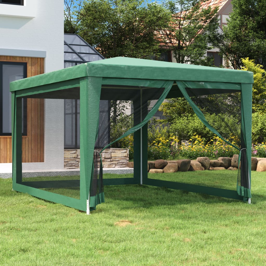 Vidaxl partytent met 4 gaas zijwanden 3x4m hdpe groen