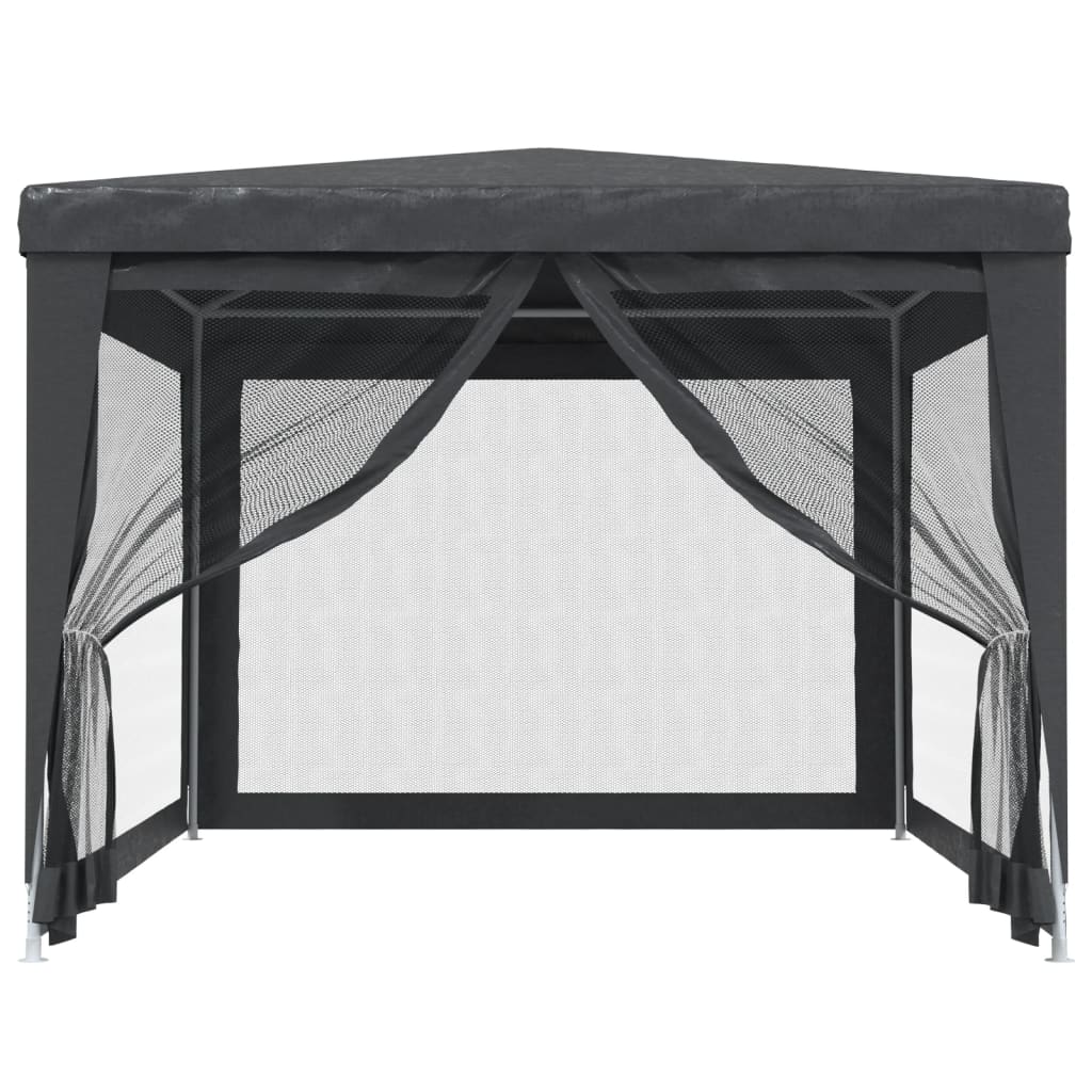Vidaxl partytent met 4 mesh zijwanden 3x4m hdpe antracietkleurig