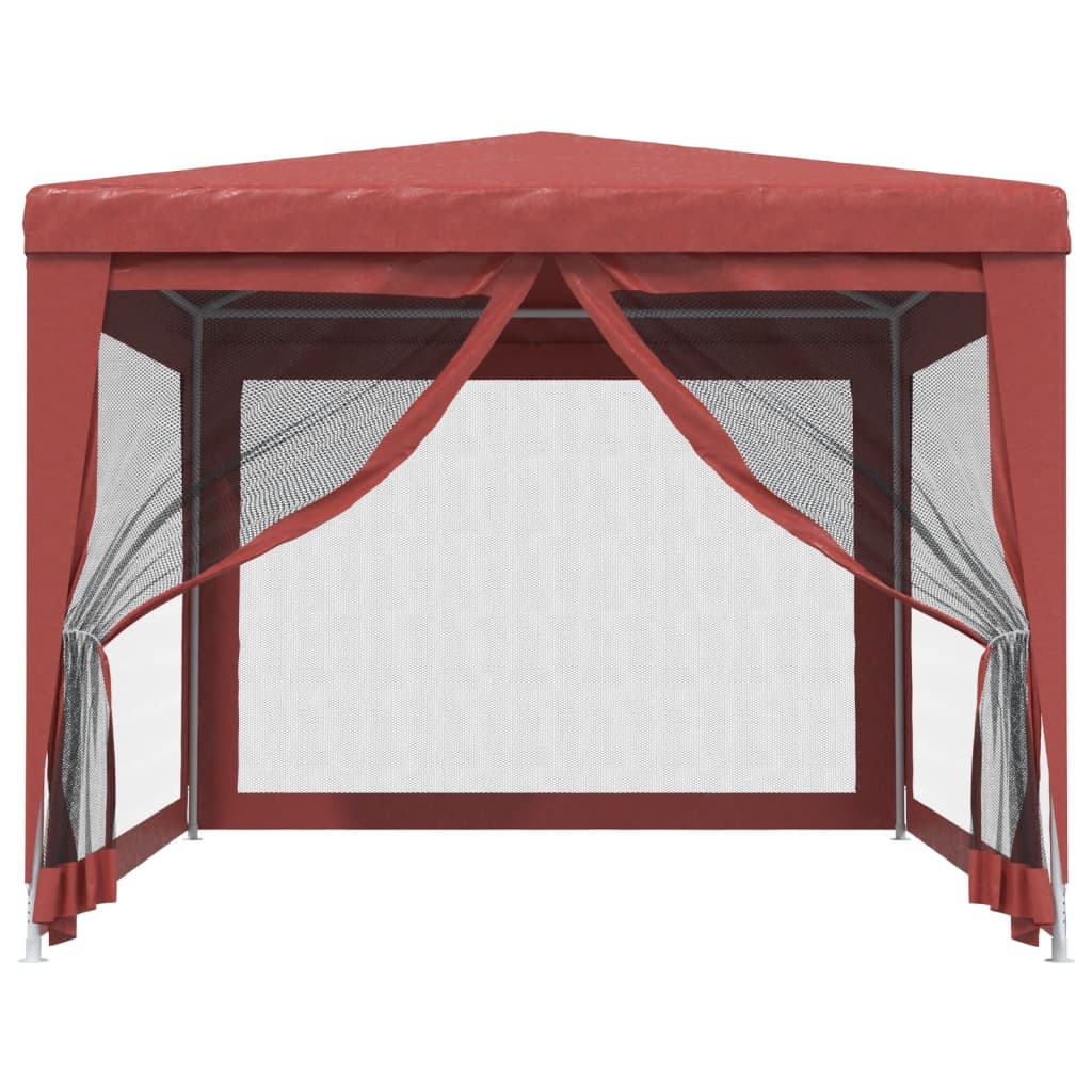 Vidaxl partytent met 4 gaas zijwanden 3x4m hdpe rood