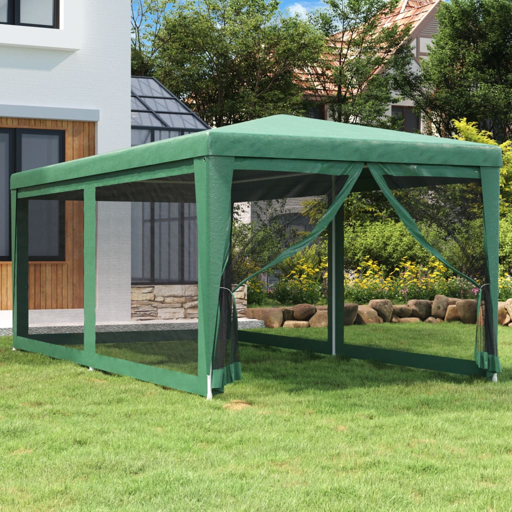 Vidaxl partytent met 6 mesh zijwanden 3x6m hdpe groen