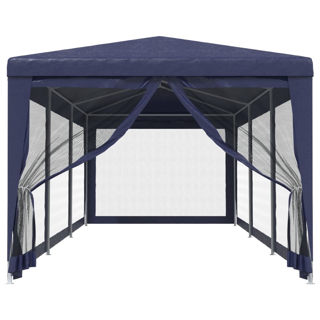 VidaXL Partytent met 8 mesh zijwanden 3x9m HDPE blauw