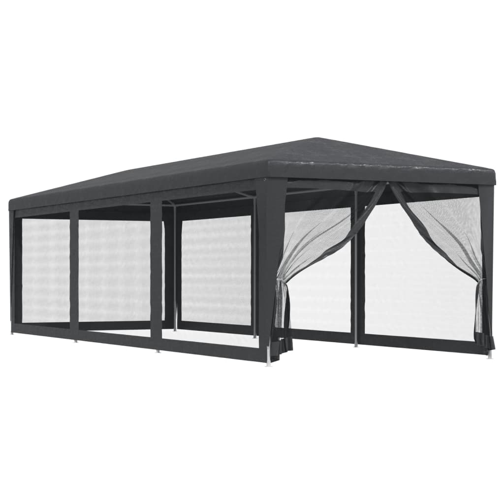 Vidaxl partytent met 8 mesh zijwanden 3x9m hdpe antracietkleurig
