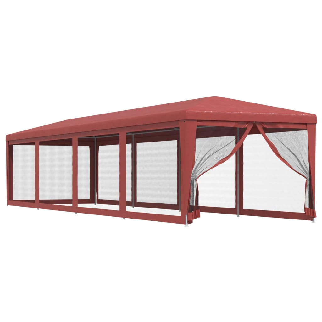 Vidaxl partytent met 10 mesh zijwanden 3x12m hdpe rood