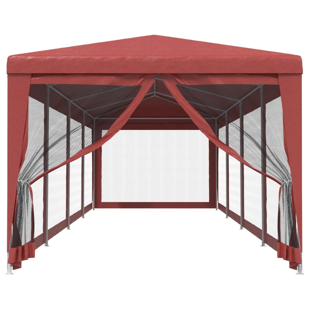 Vidaxl partytent met 10 mesh zijwanden 3x12m hdpe rood