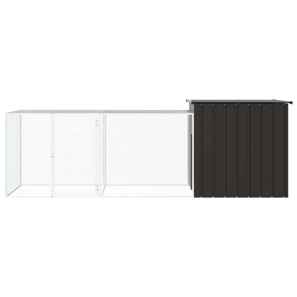 VidaXL Kippenhok 300x91x100 cm gegalvaniseerd staal antracietkleurig