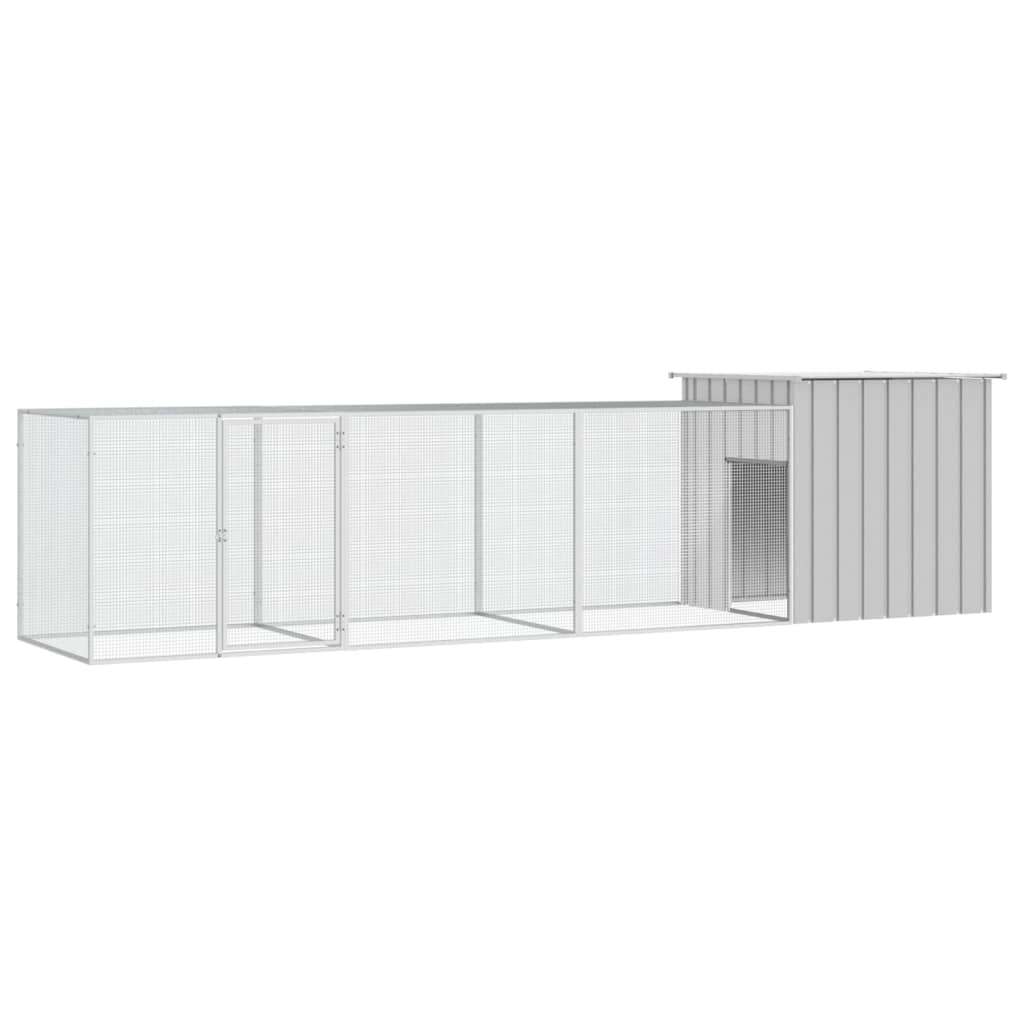 VidaXL Kippenhok 400x91x100 cm gegalvaniseerd staal grijs